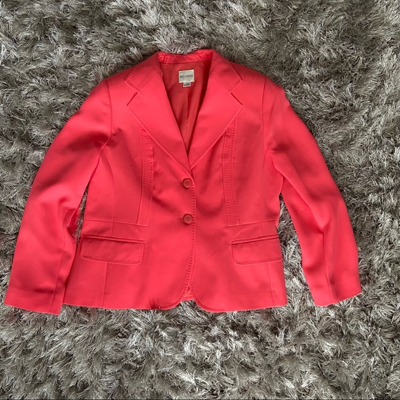 BELLESSA women watermelon pink long sleeves lined jacket. Size 14. Used. - Picture 5 of 11